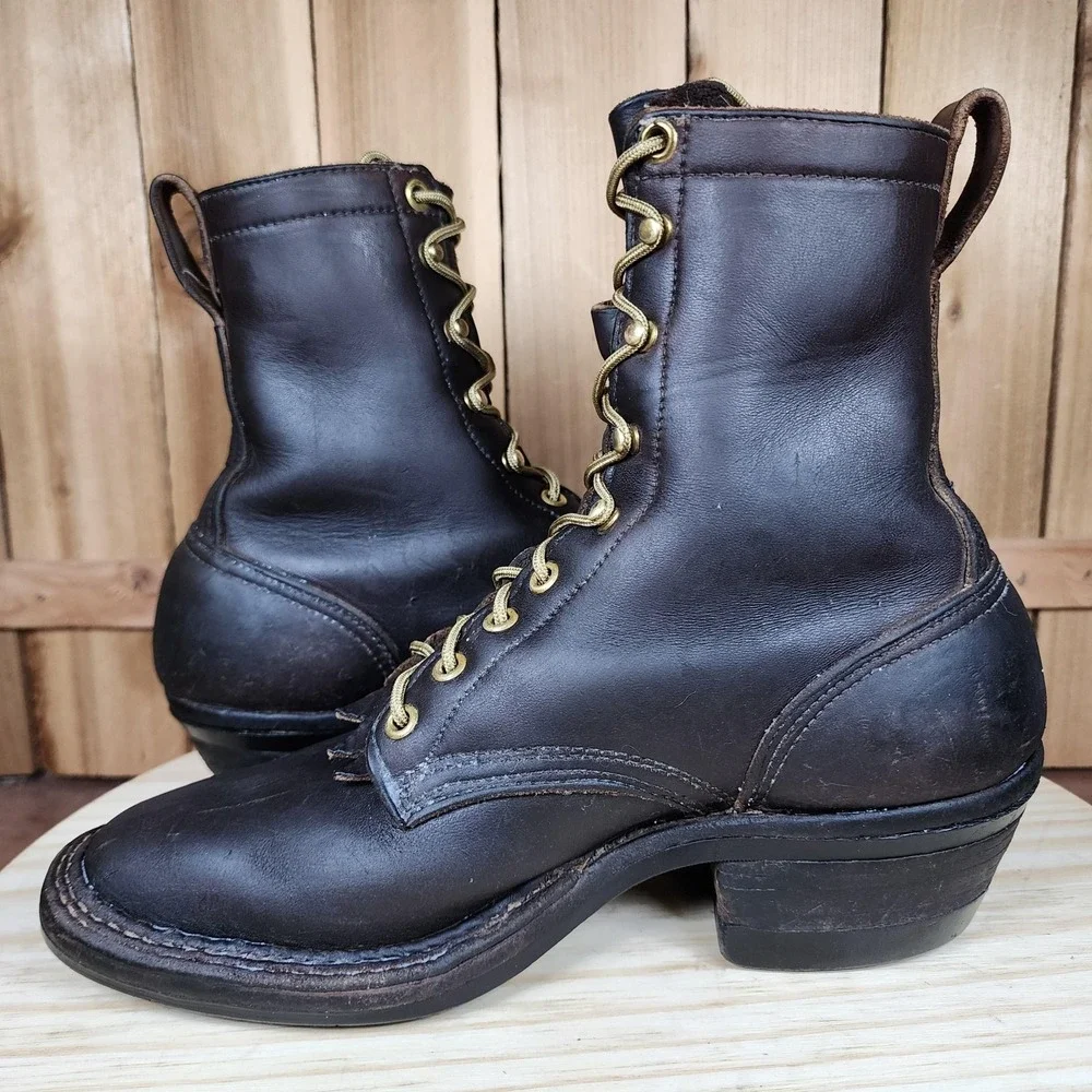 Hathorn Boot Mfg‎ Packer Boots Mens Size 6.5 A Brown Leather Vibram Work USA